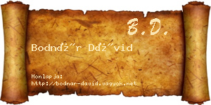 Bodnár Dávid névjegykártya
