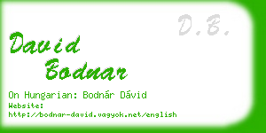 david bodnar business card