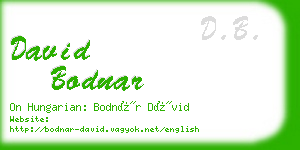 david bodnar business card